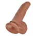 King Cock - dildo s testisi - 23 cm - rjava
