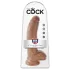 King Cock - dildo s testisi - 23 cm - rjava