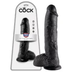King Cock - realistični dildo z modami - 25 cm - črn