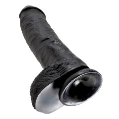 King Cock 10 dildo s testisi (25 cm) - črn