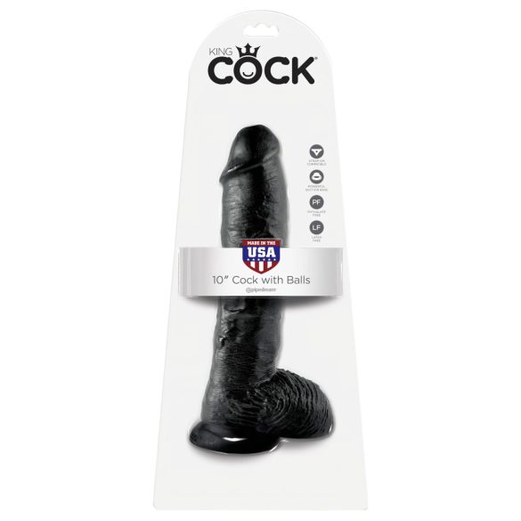 King Cock - realistični dildo z modami - 25 cm - črn