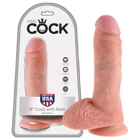 King Cock - dildo z modom - 20 cm - kožna barva