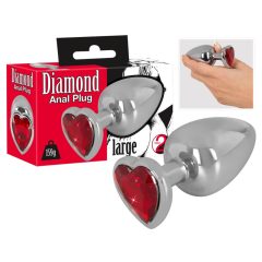   You2Toys - Diamond - 159g aluminijasti analni dildo (srebrno-rdeč)