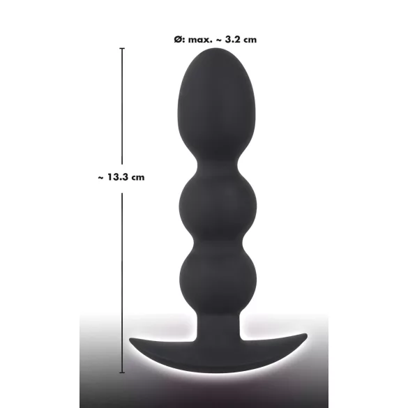 Black Velvets - analni čep z utežjo 145g - kroglice - črn