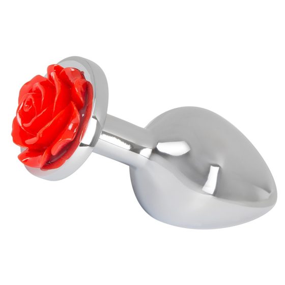 You2Toys - Rose - 91g aluminijasti analni dildo (srebrno-rdeč)