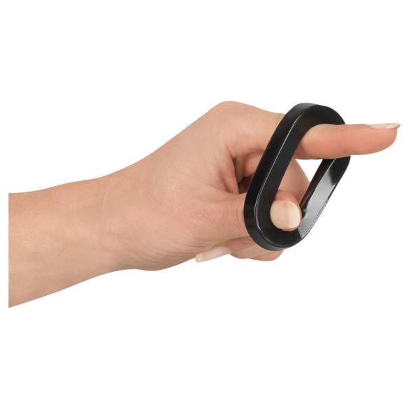 Rebel Ball - raztegljiv penisni obroček in set za modro območje - (črna)