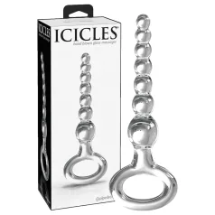   Icicles No. 67 - stekleni dildo - kroglična oblika - prozoren