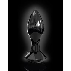 Icicles No. 78 - stožčasti stekleni analni dildo (črn)