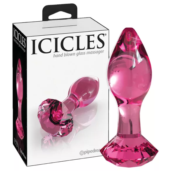 Icicles No. 79 - analni čep - steklo - roza