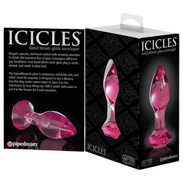 Icicles No. 79 - analni čep - steklo - roza