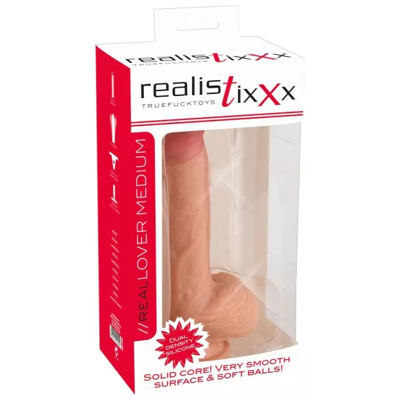 realistixxx - realistični dildo z priseskom (22 cm, naraven)