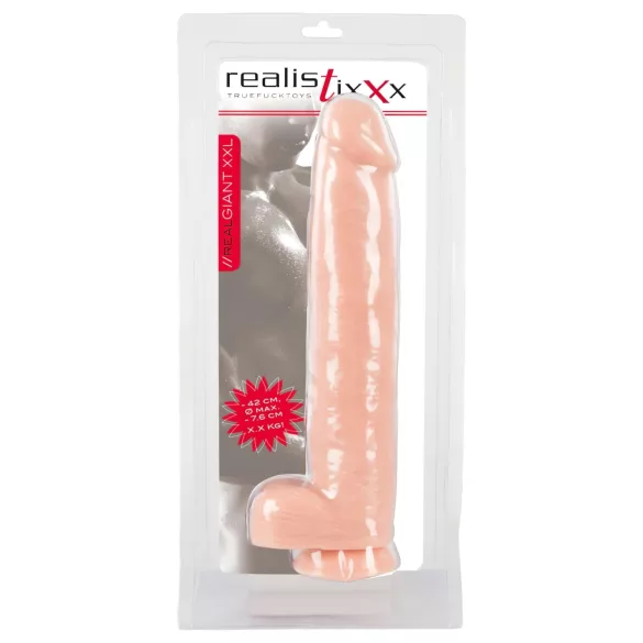 realistixxx - realistični dildo 3XL - velik 42 cm - naravna barva