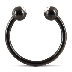   Rebel Glans Ring - prstan s kamenčki in želodom nakit (črna)