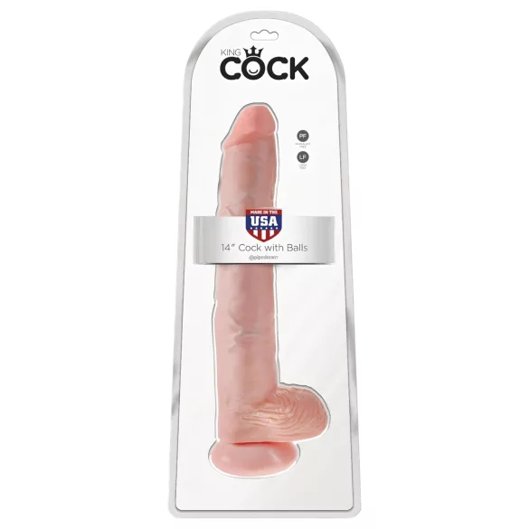 King Cock - realistični dildo z modami - 35 cm - natur