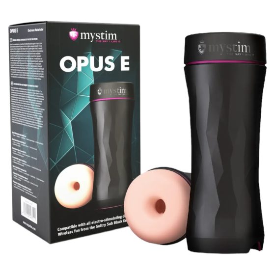 mystim Opus E Donut - električni masturbator (naravno črn)