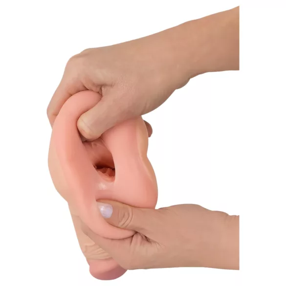 Nature Skin - dvojno umetno zadnjico in penis tulec - naravna barva