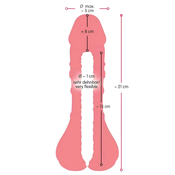 Nature Skin - dvojno umetno zadnjico in penis tulec - naravna barva