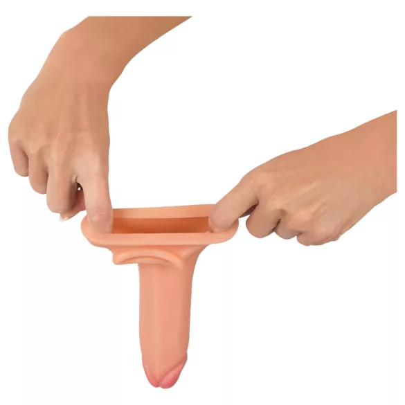 Realistixxx - podaljšek za penis z obročkom - 19 cm - naravna barva