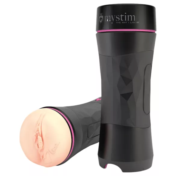 mystim OPUS Mica - masturbator umetna vagina realistična - naravna črna