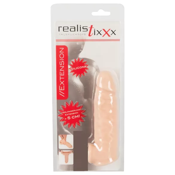 Realistixxx - penis tulec z erekcijskim obročkom - 16 cm - naravna barva