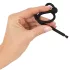 Penisplug - dilatator za penis s silikonskim obročkom za glavico - črn 0,6 mm
