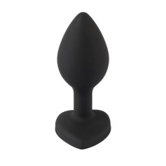 You2Toys Butt Plug - analni dildo z belim kamnom (črn)