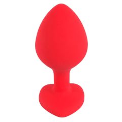   You2Toys - Vtič srednje velikosti - črn analni dildo z vrvico (rdeč) - srednje velikosti