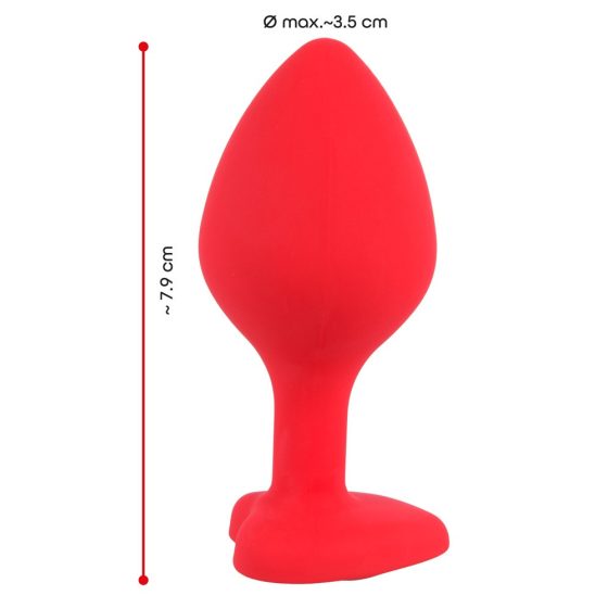 You2Toys - Vtič srednje velikosti - črn analni dildo z vrvico (rdeč) - srednje velikosti