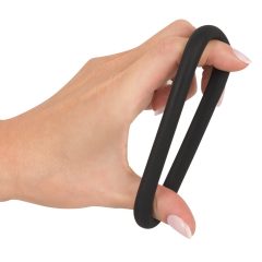 Black Velvet - silikonski obroček za penis (črn) - 5cm