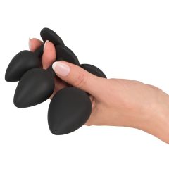 Black Velvet - Komplet analnih vibratorjev (4 deli) - črni