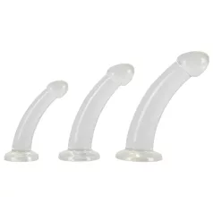   Crystal Clear - set analnih dildojev - glavica - 3 deli - prozoren