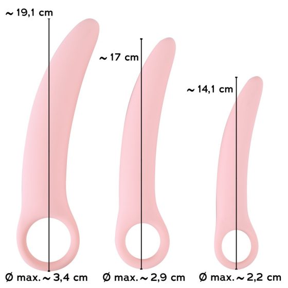SMILE - Vaginalni trenažerji - komplet vibratorjev - roza (3 kosi)