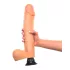 Real Feel Deluxe No.12 - realistični vibrator s testisi - naravna barva