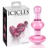 Icicles No. 75 - analni čep - steklo srček - roza