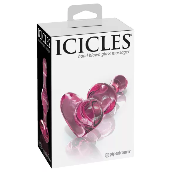Icicles No. 75 - analni čep - steklo srček - roza