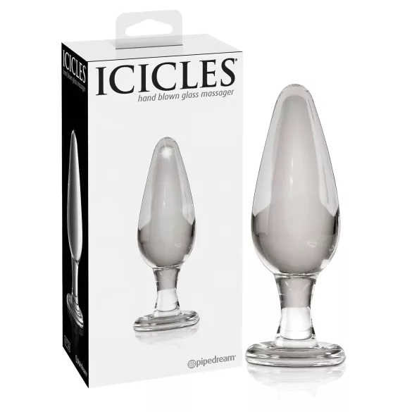 Icicles No. 26 - analni čep - stožčast - steklo - prozoren