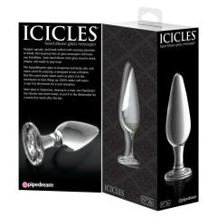   Icicles No. 26 - stožčasti stekleni analni dildo (prosojen)