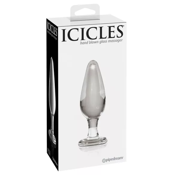 Icicles No. 26 - analni čep - stožčast - steklo - prozoren