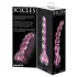 Icicles No. 43 - stekleni dildo z bunkicami in srcem - roza