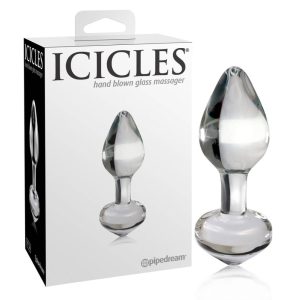 Icicles No. 44 - stožčasti stekleni analni dildo (prosojen)