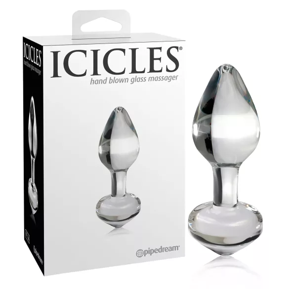 Icicles No. 44 - analni čep - stožčasta oblika - steklo prozoren