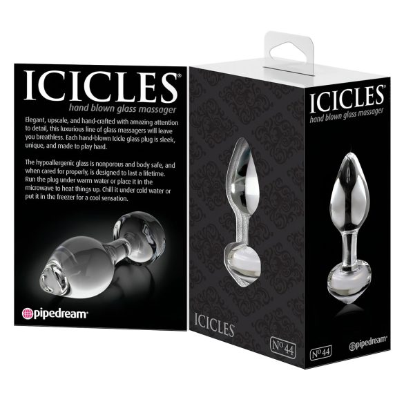 Icicles No. 44 - analni čep - stožčasta oblika - steklo prozoren