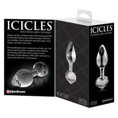   Icicles No. 44 - stožčasti stekleni analni dildo (prosojen)