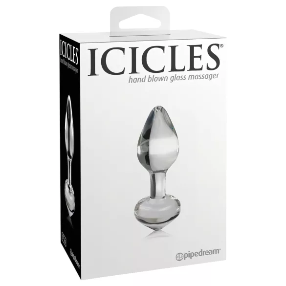 Icicles No. 44 - analni čep - stožčasta oblika - steklo prozoren