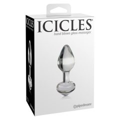   Icicles No. 44 - stožčasti stekleni analni dildo (prosojen)
