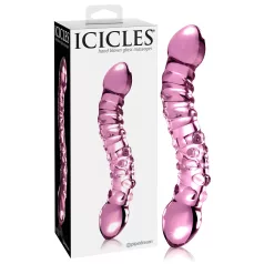   Icicles No. 55 - stekleni dildo z dvema koncema za G-točko - roza