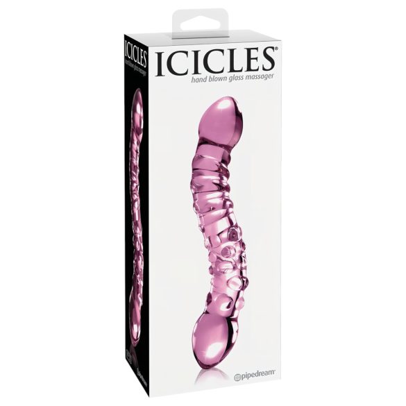 Icicles No. 55 - stekleni dildo z dvema koncema za G-točko - roza