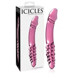 Icicles No. 57 - stekleni dvostranski dildo s penisom - roza