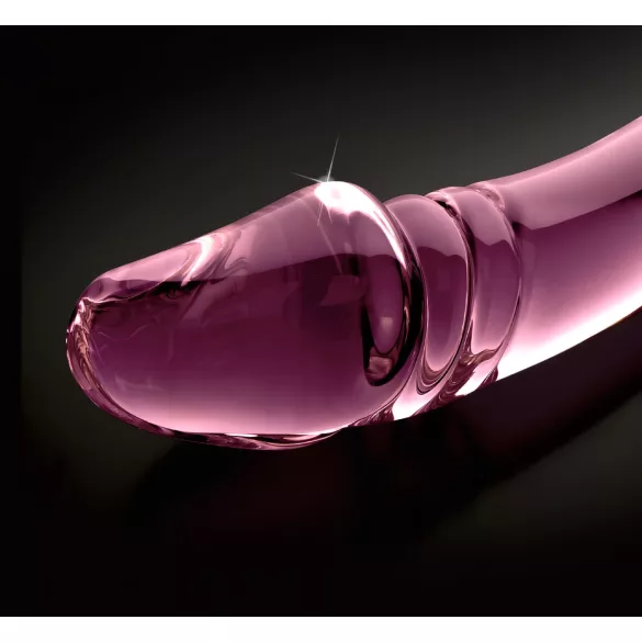 Icicles No. 57 - stekleni dvostranski dildo s penisom - roza