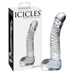   Icicles No. 61 - steklen dildo s testisi in penisom - prozoren